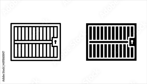 Prison icon. Trendy modern flat linear vector Prison icon on white background from thin line law and justice collection,