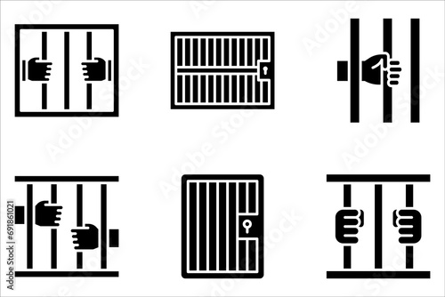 Prison icon. Trendy modern flat linear vector Prison icon on white background from thin line law and justice collection,