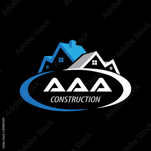 Letter AAA building vector, AAA initial construction. AAA real estate. AAA home letter logo design, 
