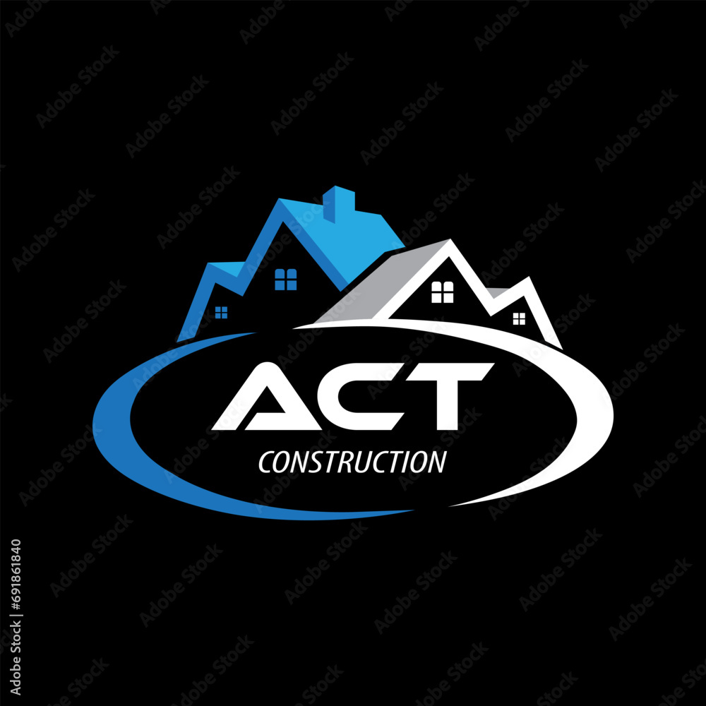 Letter ACT building vector, ACT initial construction. ACT real estate. ACT home letter logo design, ACT real estate Logo Letter ACT building vector, ACT initial construction. ACT real estate. ACT home letter logo design, ACT real estate Logo