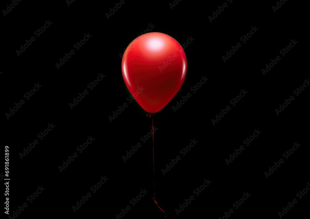 A minimalist photograph of a single red balloon floating against a solid black background. The A minimalist photograph of a single red balloon floating against a solid black background. The