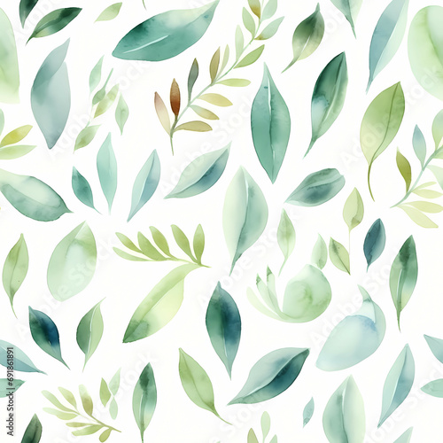 Little Green Leaves With Space In Between  a pattern of green leaves.