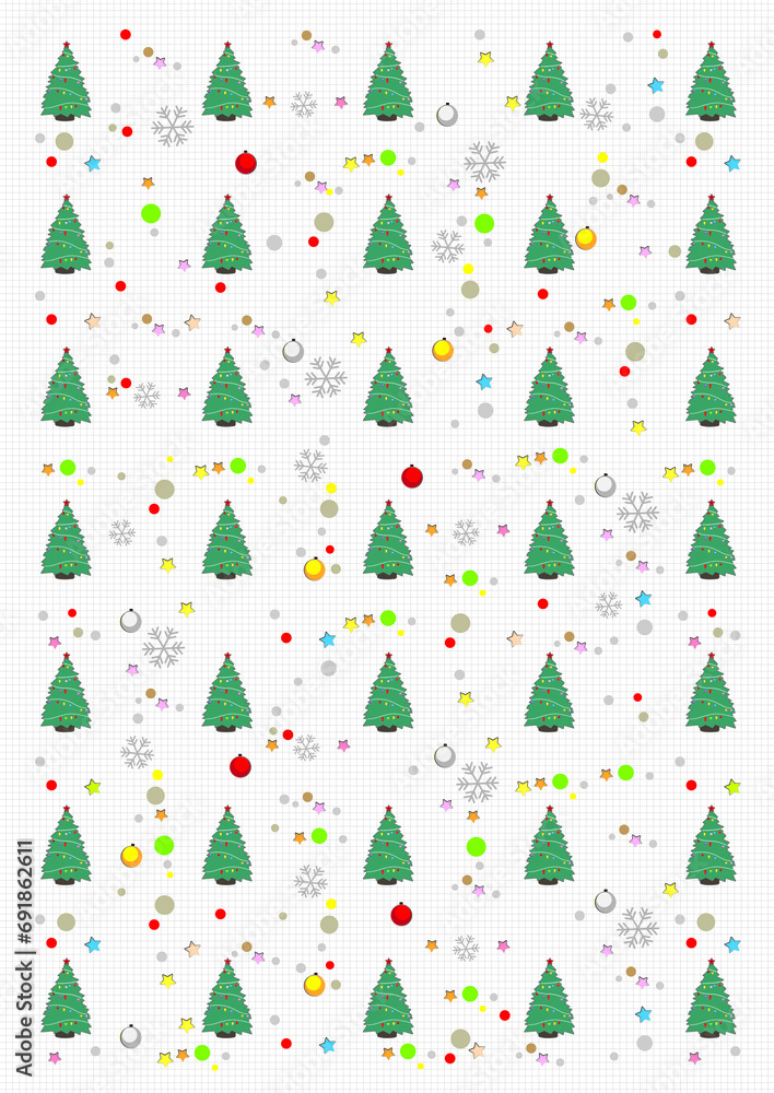 100% Hand-drawn picture featuring a colorful Christmas holiday background. Ideal for presentations, printing, graphics. Add holiday charm to your creations! 🎄✨