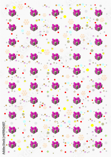 100% Hand-drawn picture featuring a colorful Christmas holiday background. Ideal for presentations, printing, graphics. Add holiday charm to your creations! 🎄✨