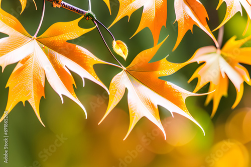 yellow maple in the mountains. Generative AI