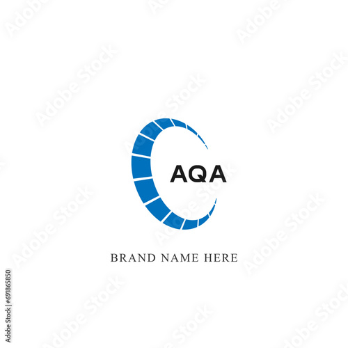 AQA A Q A letter logo design. Initial letter AQA linked circle uppercase monogram logo white color. AQA logo  A Q A design. AQA  A Q A