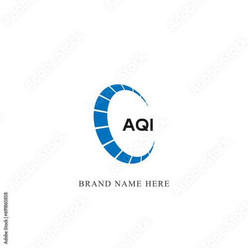 AQI A Q I letter logo design. Initial letter AQI linked circle uppercase monogram logo white color. AQI logo, A Q I design. AQI, A Q I