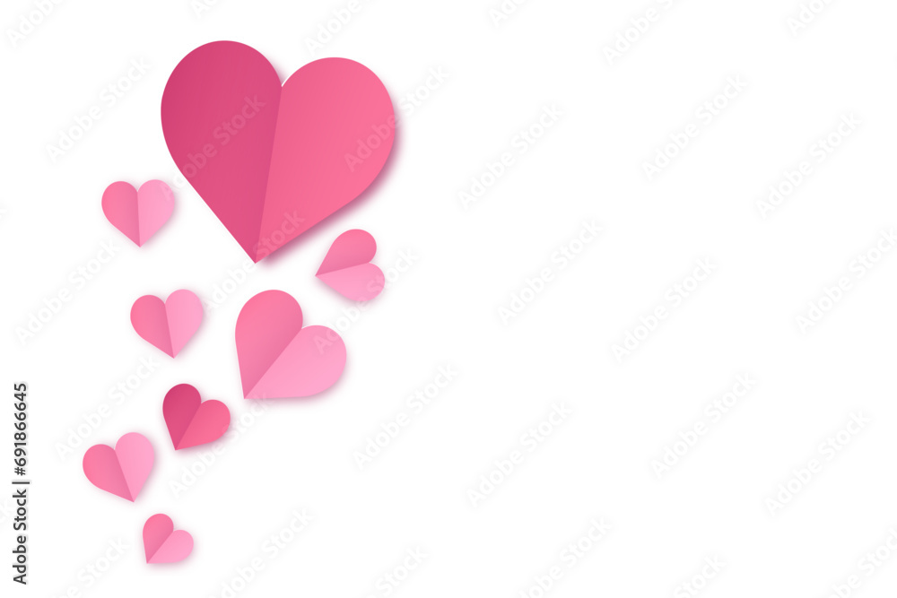 Valentine paper hearts decoration