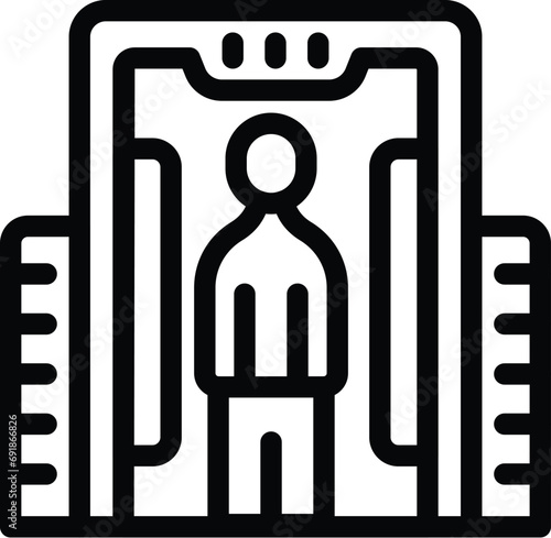 Airport passenger scanner icon outline vector. Security travelling control. Tourist scanning checkup