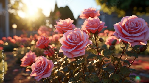 Pink Rose Garden, HD, Background Wallpaper, Desktop Wallpaper