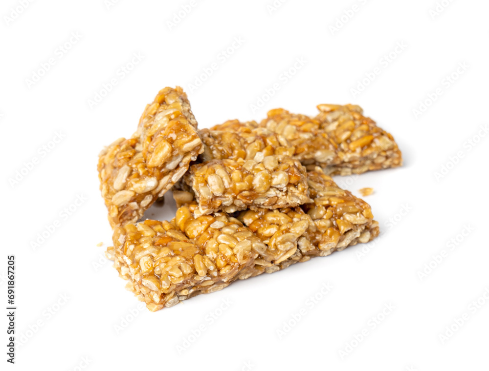 Sunflower Seeds Bar Isolated, Energy Snack with Honey, Sun Flower Seed Muesli Dessert, Protein Candy Bar Sunflower Seeds Bar Isolated, Energy Snack with Honey, Sun Flower Seed Muesli Dessert, Protein Candy Bar