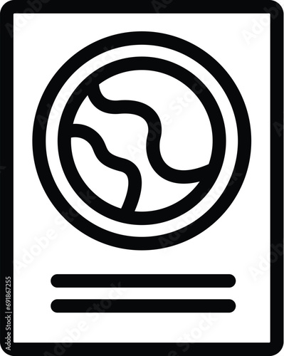 Travelling passport icon outline vector. Airplane control document. Flight official document