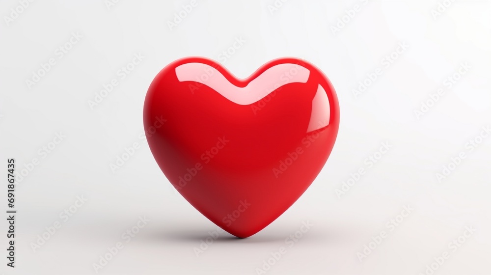 red heart on a white generated by AI tool