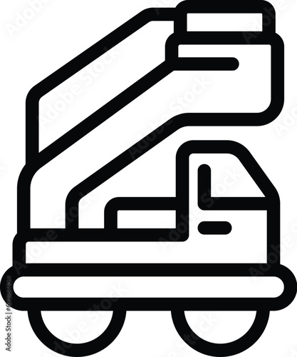 Airport truck ladder icon outline vector. Aircraft passenger stair. Boarding and onboarding