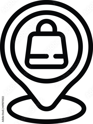 Mega store shopping icon outline vector. Commercial bazaar center. Retailing business marketplace