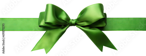 Green ribbon and bow, cut out