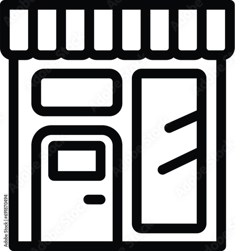 Factory outlet icon outline vector. Shopping center mall. Boutique commercial shop