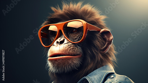 Fashion monkey with glasses © Newleks