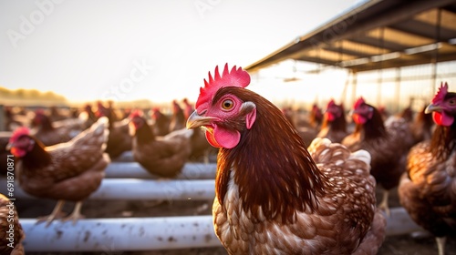 Foto Chickens at farm