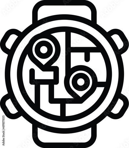 Pedometer icon outline vector. Fitness sport watch. Active healthcare tracker