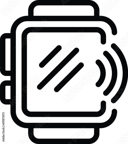 Wireless pedometer icon outline vector. Smart fitness wristband. Training sport track