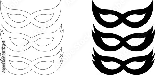 outline silhouette carnival mask icon