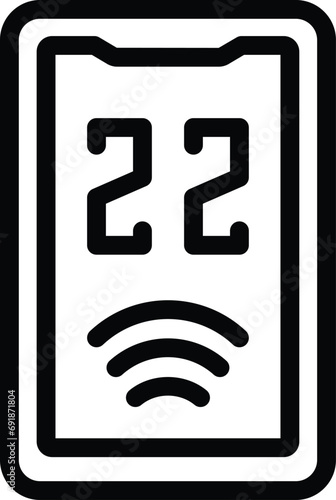 Step counter device icon outline vector. Smart pedometer app. Walking tracking counter