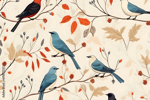 Birds pattern wallpaper © Rod T