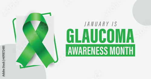 Glaucoma awareness month observed in January. Celebration flat design vector banner.