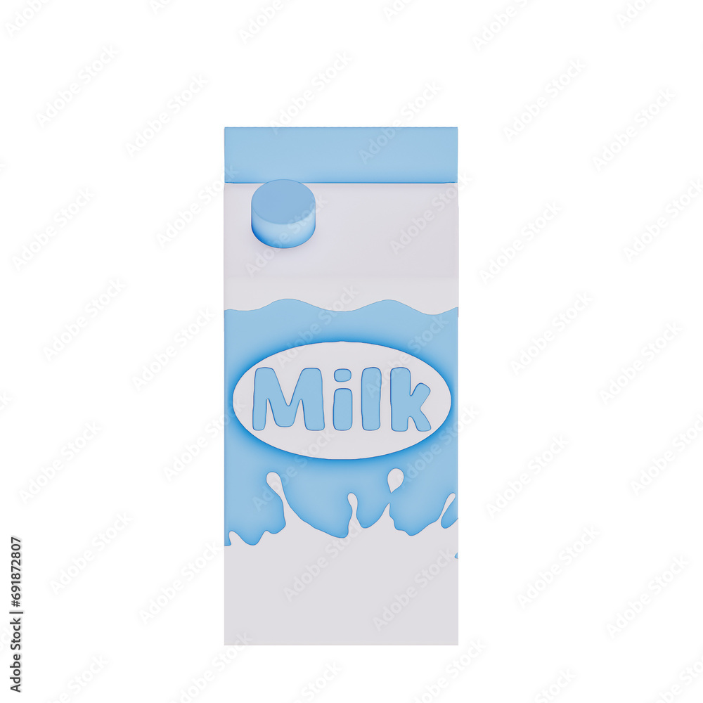 Groceries theme 3D milk product , Fresh Milk carton on a transparent background , 3D rendering Groceries theme 3D milk product , Fresh Milk carton on a transparent background , 3D rendering