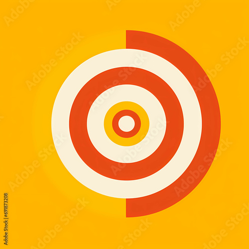 Orange And Yellow Logo Target Shape, a yellow and white circle with red circles.