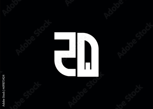 Monogram Letter ZQ Logo Design vector template.
