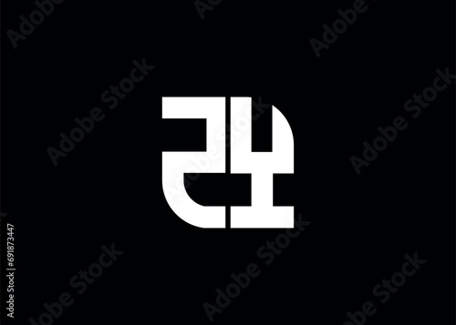 Monogram Letter ZY Logo Design vector template