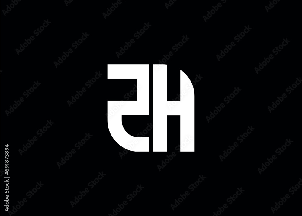 Obraz premium Monogram Letter ZH Logo Design vector template