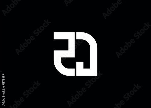 Monogram Letter ZJ Logo Design vector template