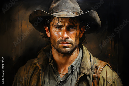 Western cowboy portrait photo