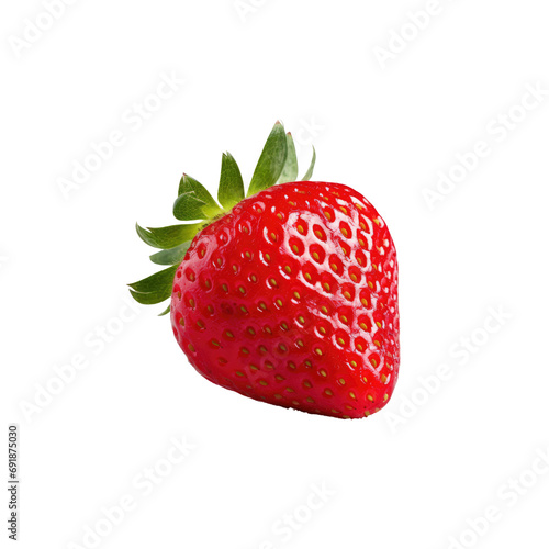 Realistic strawberry isolate transparent white background