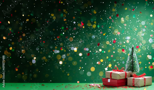 Stack of gift boxes on Christmas and New Year's Day.