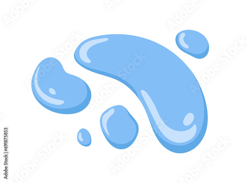 Water drops set. Clean waterdrops, aqua blobs, top view. Pure fresh liquid dr...