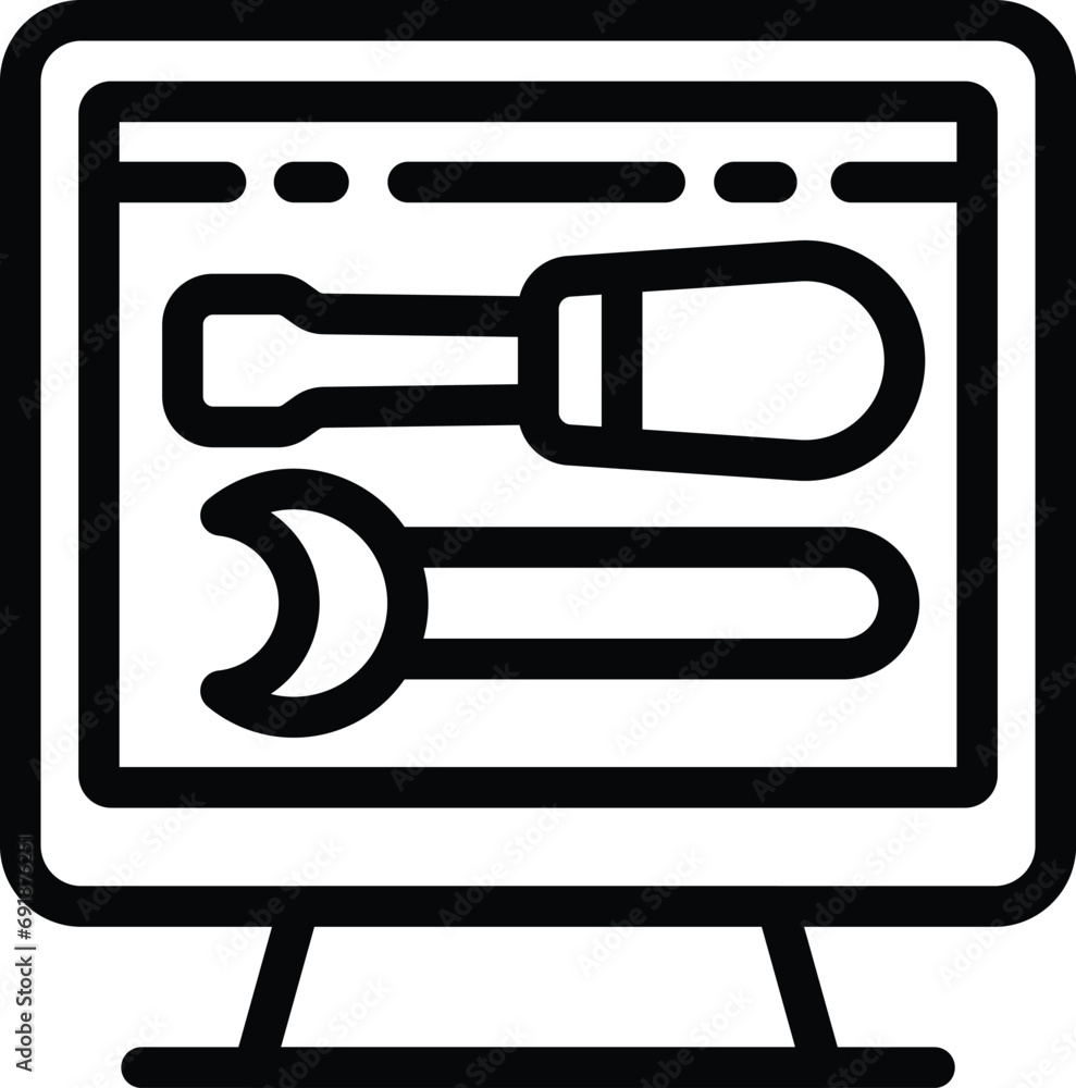 Software development icon outline vector. Tech programming tool. Technical beta improvements Software development icon outline vector. Tech programming tool. Technical beta improvements