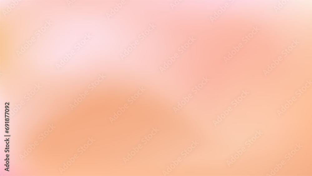 Abstract peach fuzz color vector banner. Blurred light fresh orange delicate gradient background. Pastel pink smooth spots. Neutral Liquid stains copy space banner. Vector gentle backdrop illustration - obrazy, fototapety, plakaty 