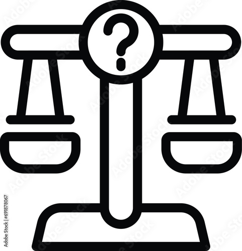 Scale choice icon outline vector. Analysis pro and contra. Searching for alternative solution