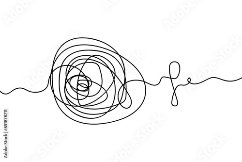 Abstract shape made from doodles. Sketch. A hand-drawn ball with intricate lines around the edges. Vector illustration. Doodle style. The object is woven from curlicues. Outline on isolated background