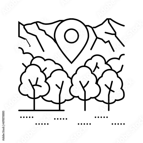 ecotourism environmental line icon vector. ecotourism environmental sign. isolated contour symbol black illustration