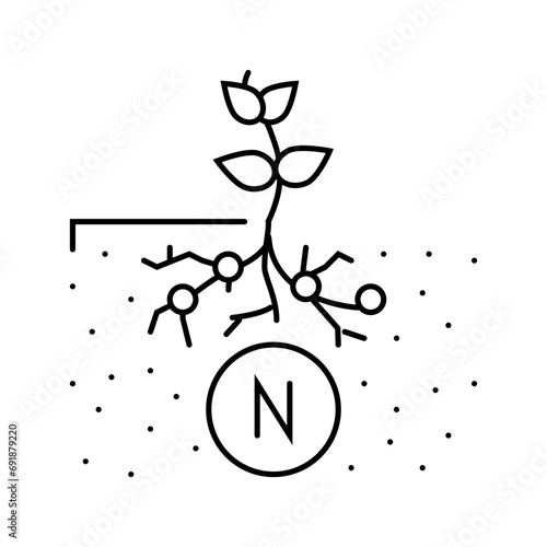 nitrogen fixation environmental line icon vector. nitrogen fixation environmental sign. isolated contour symbol black illustration