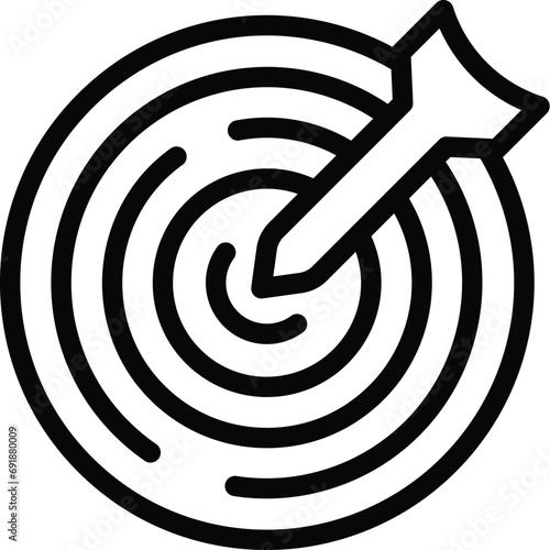 Problem solving goal icon outline vector. Making decision achievement. Solution oriented strategy