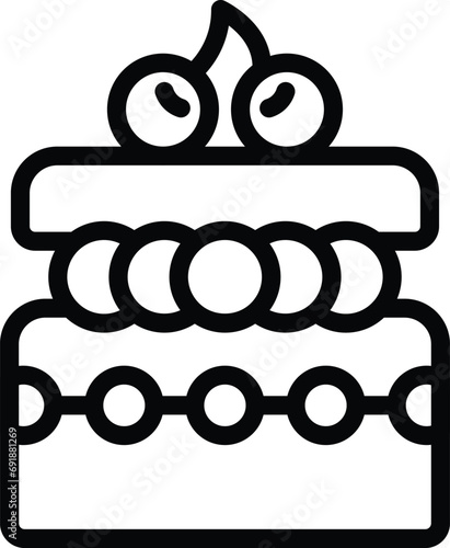 Celebratory pastry icon outline vector. Wedding sweet cake. Bridal party dessert