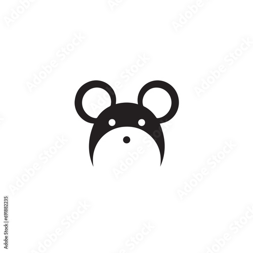 Mouse in cartoon, doodle style. Isolated 2d vector illustration in logo, icon, sketch style, Eps 10, black and white. AI Generative