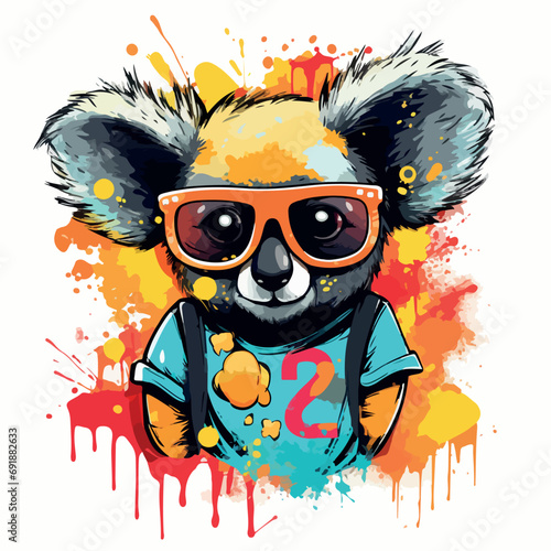Koala in cartoon, doodle style. Isolated 2d vector illustration in logo, icon, sketch style, Eps 10. AI Generative