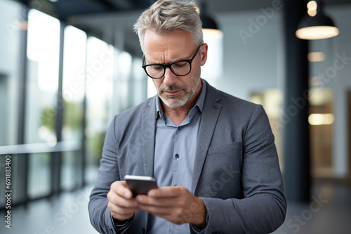 Aged Man Puzzled by Smartphone Use - A Realistic Depiction of the Generational Tech Gap, Ideal for Educational and Awareness Purposes in Technology Literacy, Generated AI